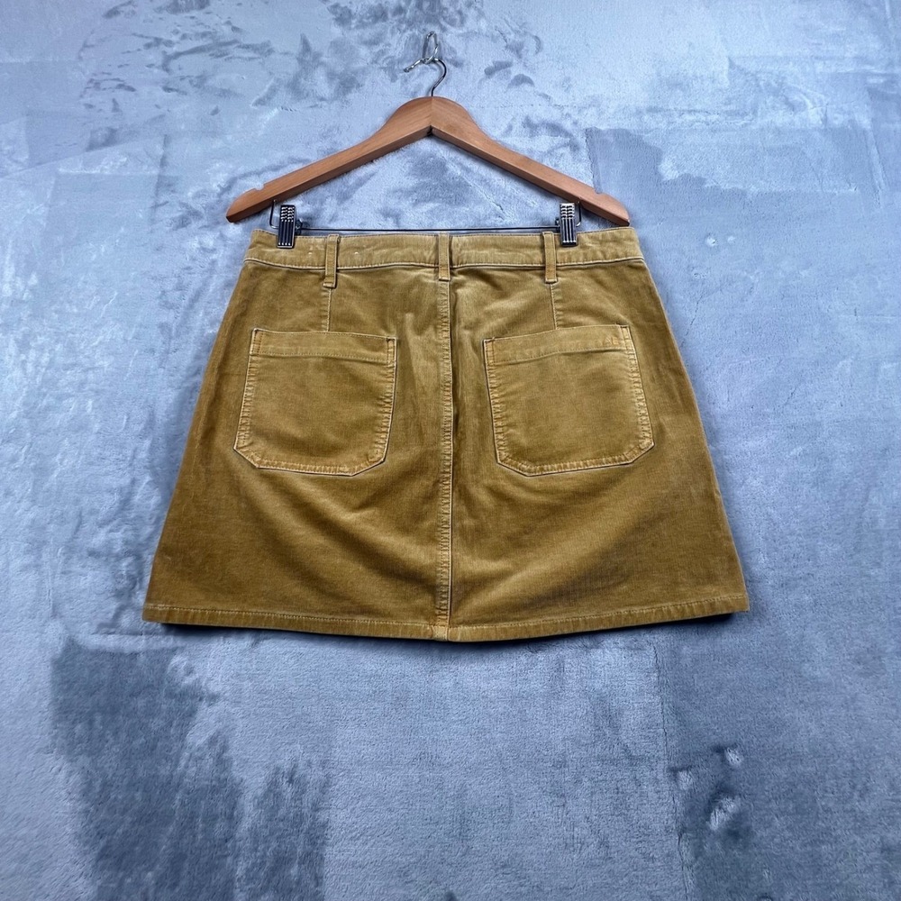 American Eagle Skirt Wome 12 Tan Corduroy Super Stretch Mini High Waisted Pocket - Picture 7 of 8